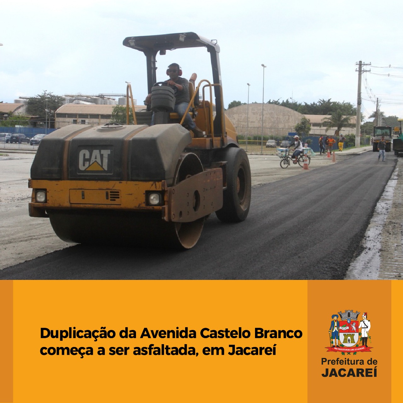 Duplicação da Avenida Castelo Branco começa a ser asfaltada em Jacareí